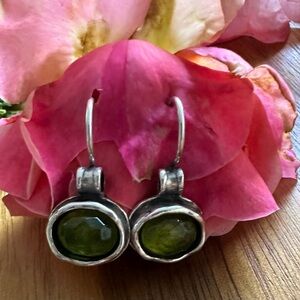 Silpada sterling silver 925 Green Silver Earrings